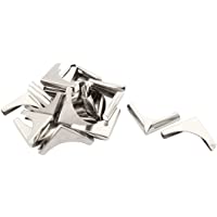 sourcing map Protector De Esquina Menú Tono Plata 20Pcs De Casa Álbum De Forma Triangular De Metal Libro